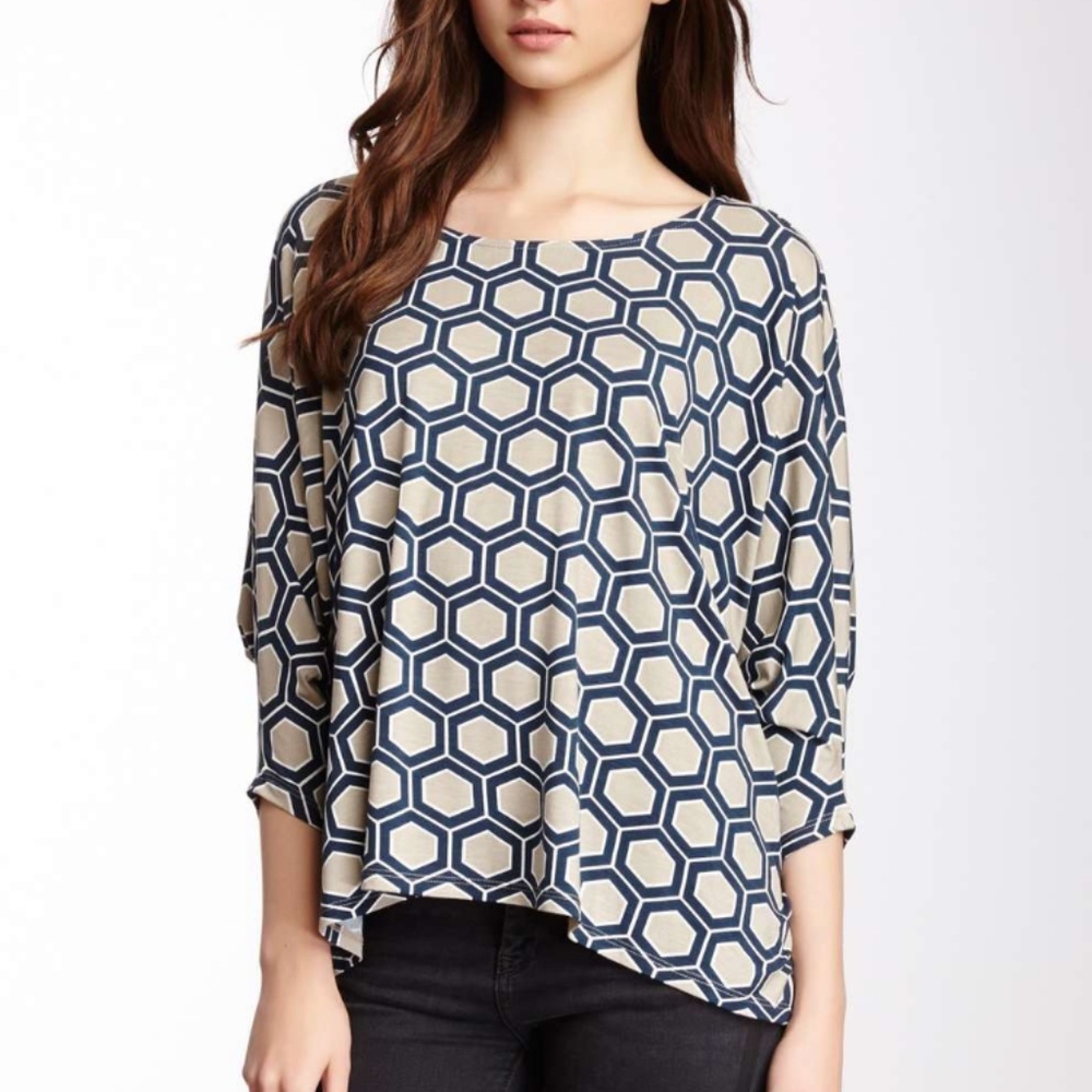 Print Dolman Sleeve Top